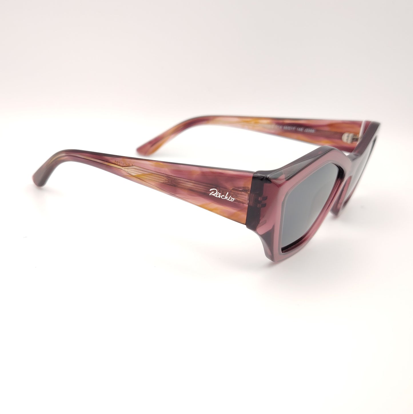 gafas de sol risco burdeos con forma geométrica y lentes polarizadas oscuras