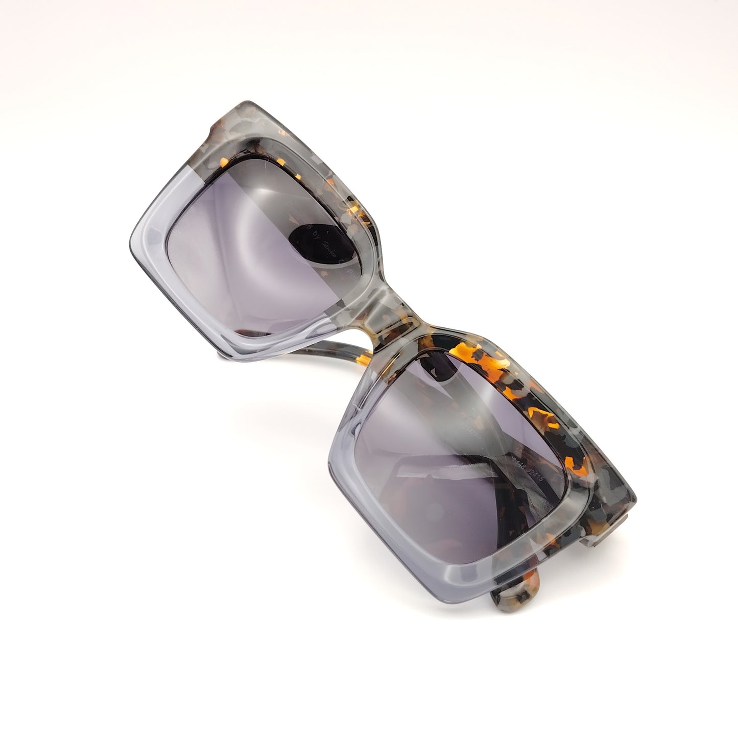 gafas de sol rischio r21428 c111 de forma cuadrada en acetato gris con parte superior multicolor y lentes polarizadas
