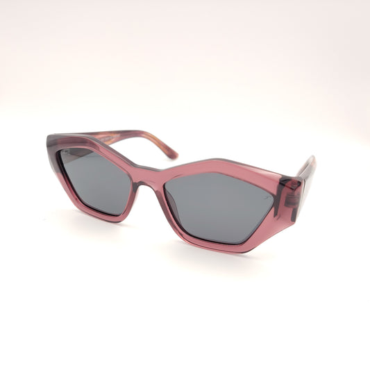 gafas de sol risco burdeos con forma geométrica y lentes polarizadas oscuras